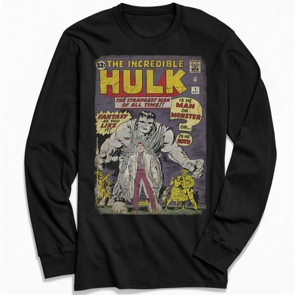 Incredible Hulk vintage comic long sleeve tee, NEW! - Picture 1 of 2